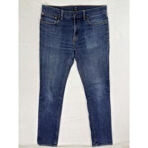 J Crew Jeans Men 32x34 Blue Slim Fit Straight Dark Stretch Denim The Driggs